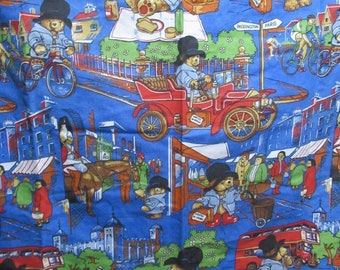 Very Rare Paddington Bear in London cotton fabric