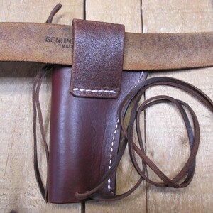 Funda de cuero para RUGER WRANGLER, calibre .22, cañón de 3 3/4", para diestros, hecha a mano por el vendedor en Estados Unidos, estilo western. imagen 5