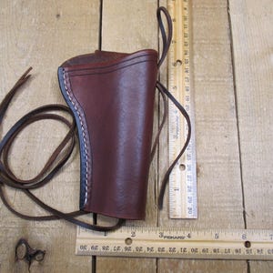 Funda de cuero para RUGER WRANGLER, calibre .22, cañón de 3 3/4", para diestros, hecha a mano por el vendedor en Estados Unidos, estilo western. imagen 7