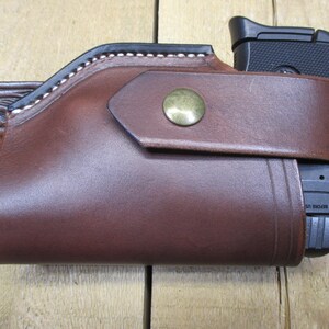 Ruger LCP, LCP II och Max 380, läderhölster med/utan Crimson Trace laserskydd. Högerhänt, brunt. Tillverkad av säljaren i USA bild 4