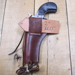 RUGER WRANGLER Leather Holster 22 LR 3 3/4" Barrel, Right Hand, Handmade by the Seller in the United States of America, Dark Brown image 7