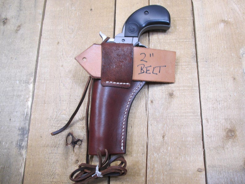 RUGER WRANGLER Leather Holster 22 LR 3 3/4" Barrel, Right Hand, Handmade by the Seller in the United States of America, Dark Brown image 7