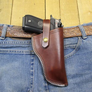 Beretta 92FSR, 22LR + 92D, 9 MM, Leather Holster, Right Hand Draw, Brown. Handmade by the Seller in the United States of America.