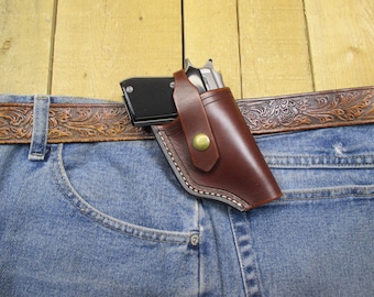 BERETTA 21A Bobcat .22 LR & 25 ACP Lederhalfter Braun Handgefertigt durch den Verkäufer in den Vereinigten Staaten von Amerika.