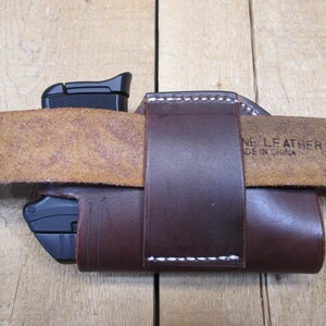 Ruger LCP, LCP II och Max 380, läderhölster med/utan Crimson Trace laserskydd. Högerhänt, brunt. Tillverkad av säljaren i USA bild 5
