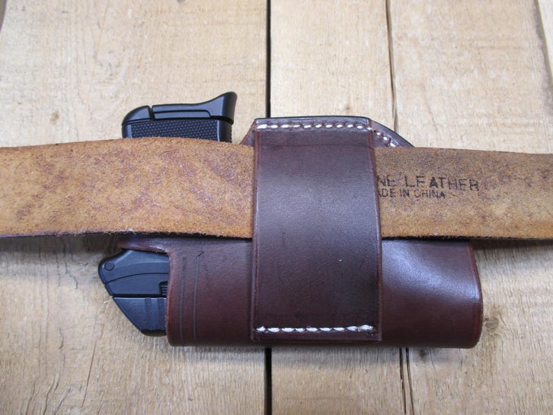 Ruger LCP, LCP II och Max 380, läderhölster med/utan Crimson Trace laserskydd. Högerhänt, brunt. Tillverkad av säljaren i USA bild 5