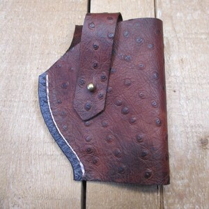 Ruger LCP, LCP II, Max 380, étui en cuir, avec/sans protection laser Crimson Trace. Cuir de vachette marron à motif d'autruche. Fabriqué par le vendeur aux États-Unis image 10