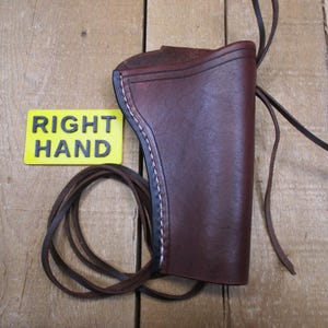 Funda de cuero para RUGER WRANGLER, calibre .22, cañón de 3 3/4", para diestros, hecha a mano por el vendedor en Estados Unidos, estilo western. imagen 9