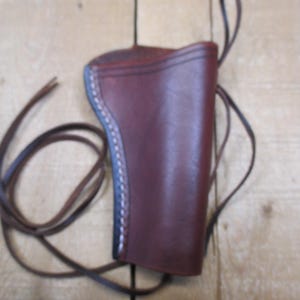 Funda de cuero para RUGER WRANGLER, calibre .22, cañón de 3 3/4", para diestros, hecha a mano por el vendedor en Estados Unidos, estilo western. imagen 6