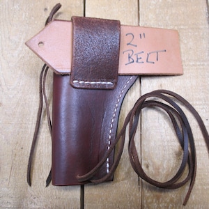 Funda de cuero para RUGER WRANGLER, calibre .22, cañón de 3 3/4", para diestros, hecha a mano por el vendedor en Estados Unidos, estilo western. imagen 8