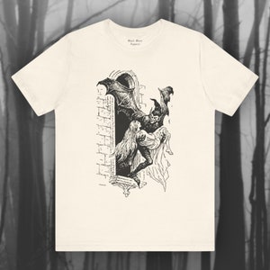 Vintage Dracula, Gothic Shirt, Vampire T-shirt, Creepy Art, Goth Tshirt, Retro Unisex Jersey Short Sleeve Tee