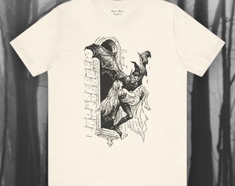 Vintage Dracula, Gothic Shirt, Vampire T-shirt, Creepy Art, Goth Tshirt, Retro Unisex Jersey Short Sleeve Tee