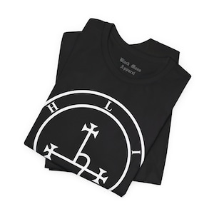 Lilith Sigil, Gothic Tshirt, Black Moon Lilith Tshirt, Goth Shirt, Witchcraft Gift, Occult Top, Grimoire Unisex Jersey Short Sleeve Tee image 5