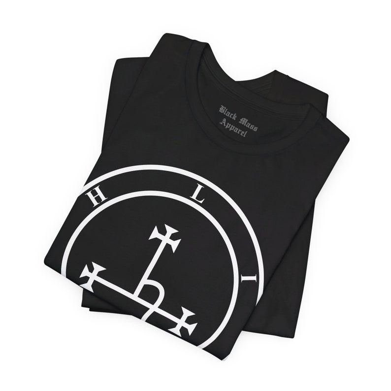 Lilith Sigil, Gothic Tshirt, Black Moon Lilith Tshirt, Goth Shirt, Witchcraft Gift, Occult Top, Grimoire Unisex Jersey Short Sleeve Tee image 5