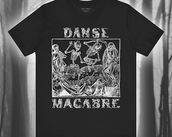 Danse Macabre, Vintage Gothic Art Shirt, Dance of Death T-shirt, Goth T-shirt, Memento Mori, Spooky Unisex Jersey Short Sleeve Tee
