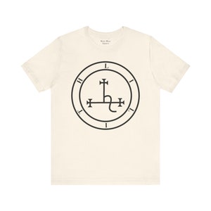 Lilith Sigil, Gothic Tshirt, Black Moon Lilith Tshirt, Goth Shirt, Witchcraft Gift, Occult Top, Grimoire Unisex Jersey Short Sleeve Tee Natural