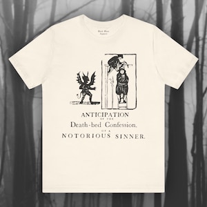 Notorious Sinner, Vintage Woodcut T-shirt, Devil Shirt, Witchcraft Tshirt, Gallows, Occult, Black Magic Unisex Jersey Short Sleeve Tee