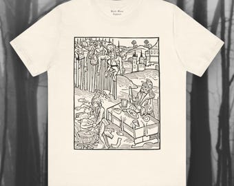 Vlad The Impaler, Vintage Woodcut Shirt, Vlad Tepes T-shirt, Dracula Tshirt, Vampire, Gothic Fashion Unisex Jersey Short Sleeve Tee
