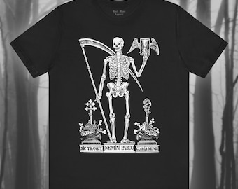 Nemini Parco, Goth T-shirt, Vintage Death Tshirt, Gothic Shirt, Memento Mori, Dance of Death, Creepy Skeleton, Spooky Top Unisex Tee