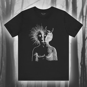 Unity of Opposites, Vintage Art T-shirt, Alchemical Rebis, Occult Art Shirt, Hermetic Magic Tee, Alchemy Unisex Jersey Short Sleeve Tee