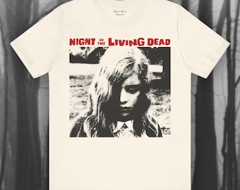 De levande dödas natt, skräckfilm-T-shirt, klassisk film-T-shirt, zombiefilm-T-shirt, vintage-biograf unisex jersey-kortärmad T-shirt