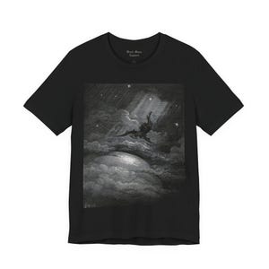 Towards the Coast of Earth Beneath, Paradise Lost Shirt, Gustave Dore Art, John Milton, Classic Literature Unisex Jersey Short Sleeve Tee