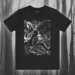 Hexenritt, Ernst Barlach Art, Vintage Occult Shirt, Witchcraft T-shirt, Magic, Creepy Art, Witchy Gothic Unisex Jersey Short Sleeve Tee