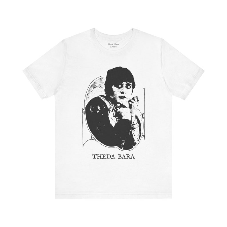 Theda Bara, Femme Fatale, Actress Shirt, Vampire Girl T-shirt, Silent Film Tshirt, Gothic Fashion Unisex Jersey Short Sleeve Tee White