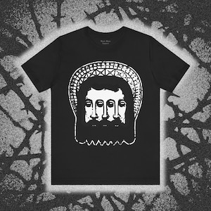 Faces of the Trinity, Trippy Jesus Shirt, Surreal Psychedelic Angel T-shirt, Celestial Being Unisex Jersey Short Sleeve Tee