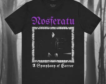Nosferatu: En symfoni av skräck, stumfilmströja, klassisk filmtröja, vintage gotisk konst, biotröja unisex jerseytröja med kort ärm