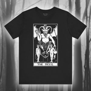 El diablo, camisa de lectura de cartas del tarot, camiseta oculta gótica, brujería, camiseta mágica negra, camiseta gótica de manga corta unisex jersey