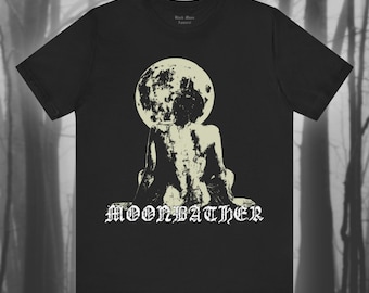 MOONBATHER, Moon Girl Tshirt, Gothic Shirt, Goth T-shirt, Moon T-shirt, Witchcraft, Lunar, Occult, Moonlight Unisex Short Sleeve Tee