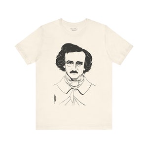Portrait of Edgar Allan Poe, Aubrey Beardsley Shirt, Vintage Art T-shirt, Gothic Writer, Poetry, Bookworm Unisex Jersey Short Sleeve Tee