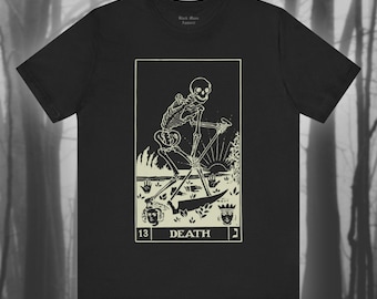 Death Tarot, Danse Macabre Shirt, Dance of Death T-shirt, Macabre Tshirt, Skeleton T shirt, Vintage Creepy Gothic Unisex Short Sleeve Tee