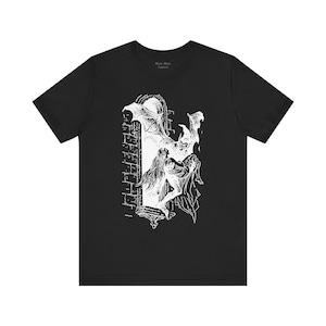 Vintage Dracula, Gothic Shirt, Vampire T-shirt, Creepy Art, Goth Tshirt, Retro Unisex Jersey Short Sleeve Tee