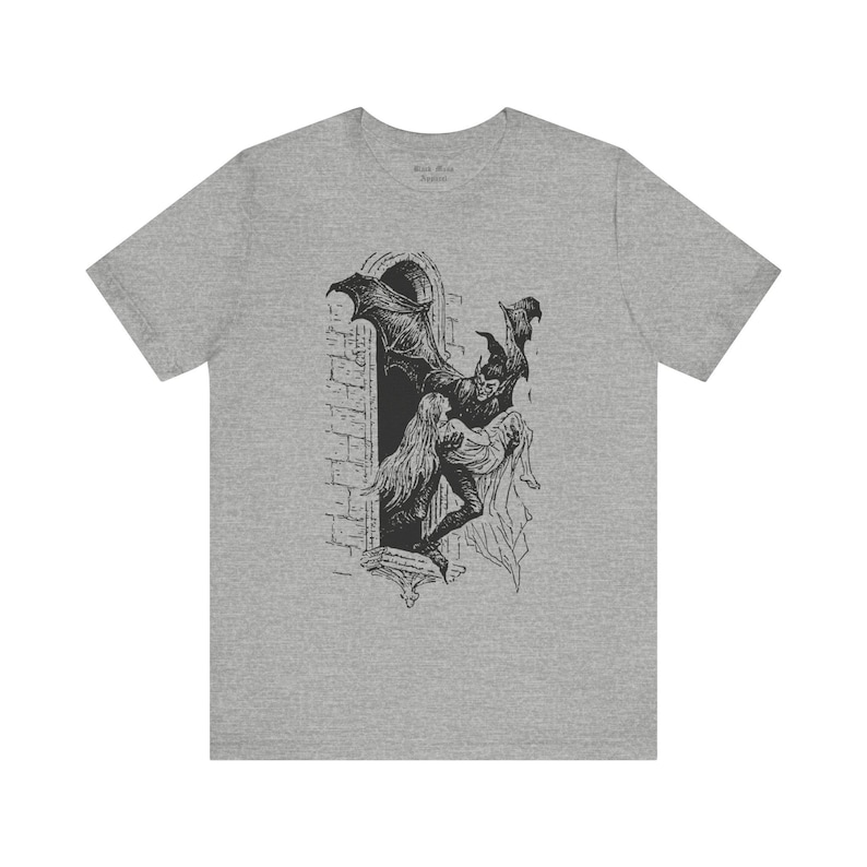 Vintage Dracula, Gothic Shirt, Vampire T-shirt, Creepy Art, Goth Tshirt, Retro Unisex Jersey Short Sleeve Tee