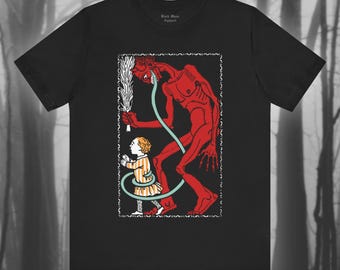 Krampus I, Creepy Christmas Shirt, Spooky Holiday T-shirt, Folklore T Shirt, Demon Tshirt, Creepmas, Gothic Unisex Short Sleeve Tee