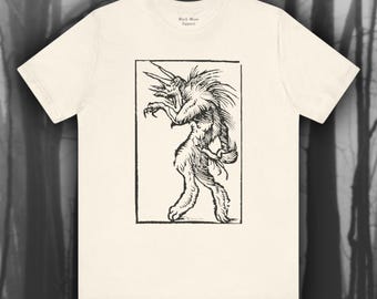 16th Century Werwolf Shirt, Vintage Lycanthrope Art T-Shirt Unisex Jersey Kurzarm T-Shirt
