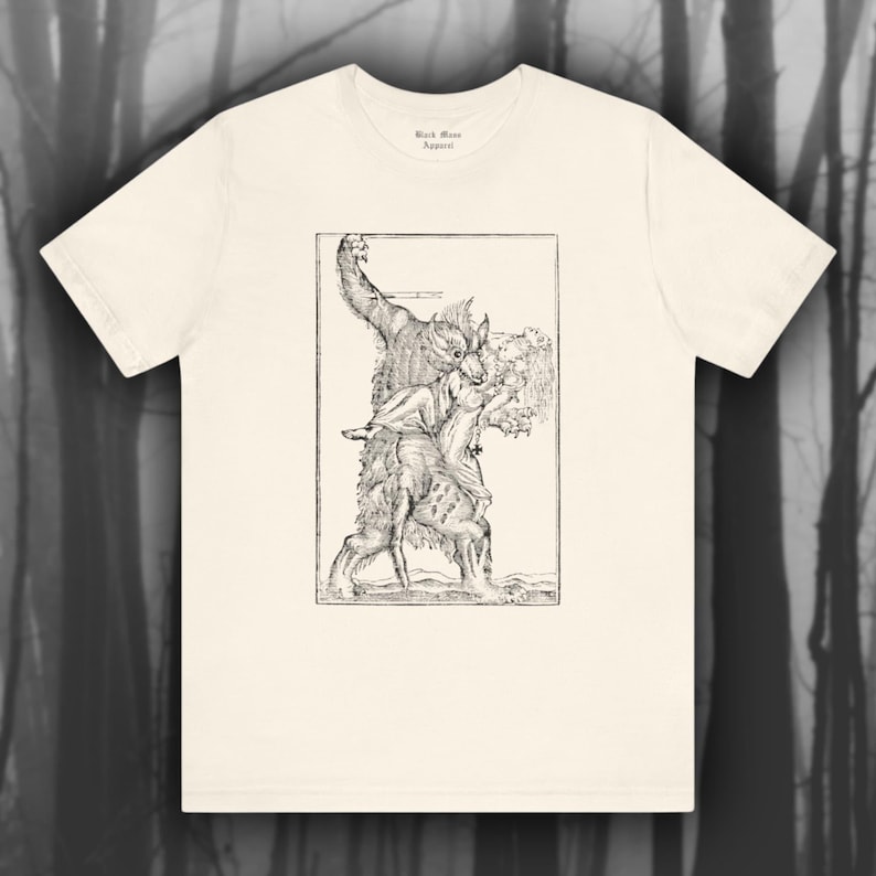 Werewolf Shirt Lycanthrope Medieval Art Vintage T-shirt Unisex Jersey Short Sleeve Tee