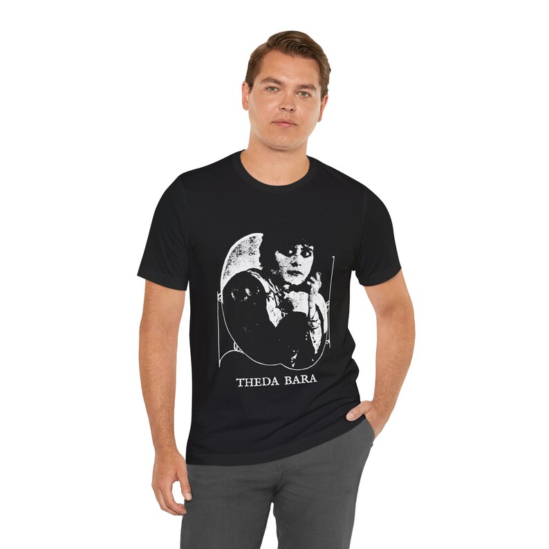 Theda Bara, Femme Fatale, Actress Shirt, Vampire Girl T-shirt, Silent Film Tshirt, Gothic Fashion Unisex Jersey Short Sleeve Tee image 7