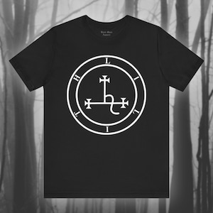 Lilith Sigil, Gothic Tshirt, Black Moon Lilith Tshirt, Goth Shirt, Witchcraft Gift, Occult Top, Grimoire Unisex Jersey Short Sleeve Tee