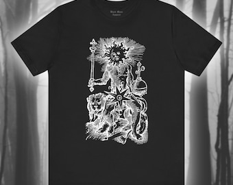 The Sun as Ruler of Leo, Zodiac Shirt, Horoscope T-shirt, Birth Sign Tshirt, Astrology Top, Celestial Art Unisex Jersey Short Sleeve Tee