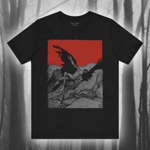 Fallen Angel, Karl Alexander Wilke T-shirt, Creepy Art, Vintage Art Tshirt, Mythology Shirt, Icarus, Graphic Unisex Jersey Short Sleeve Tee