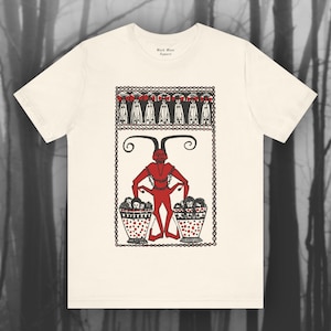 Krampus II, Creepy Christmas Shirt, Spooky Holiday T-shirt, Folklore T Shirt, Demon Tshirt, Creepmas, Gothic Unisex Short Sleeve Tee