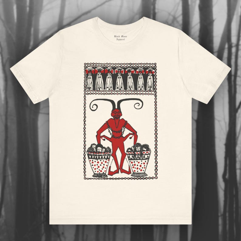 Krampus II, Creepy Christmas Shirt, Spooky Holiday T-shirt, Folklore T Shirt, Demon Tshirt, Creepmas, Gothic Unisex Short Sleeve Tee