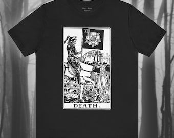 Death, Tarot Card T-shirt, Major Arcana, Occult Shirt, Vintage Art, Magic Tshirt, Tarot Reading, Grim Reaper Unisex Jersey Short Sleeve Tee