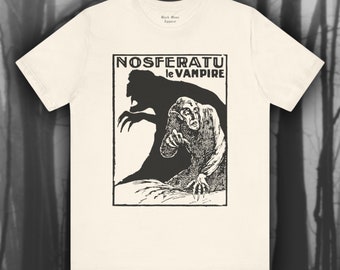 Nosferatu I, skräckfilm-T-shirt, stumfilm-T-shirt, klassisk film-T-shirt, vintage gotisk konst, bio unisex jersey-t-shirt med kort ärm