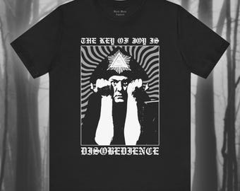 La Llave de la Alegría, Camiseta de Aleister Crowley, Camiseta Ocultista, Camiseta Gótica, Camiseta Gótica, Magia Negra, Thelema, Camiseta Ocultista de Manga Corta Unisex