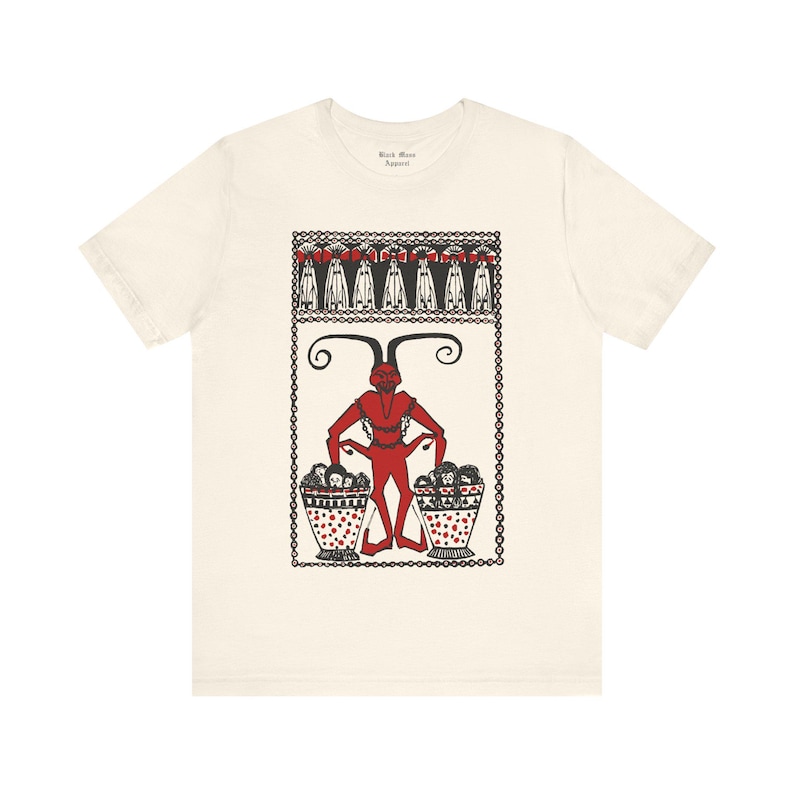 Krampus II, Creepy Christmas Shirt, Spooky Holiday T-shirt, Folklore T Shirt, Demon Tshirt, Creepmas, Gothic Unisex Short Sleeve Tee