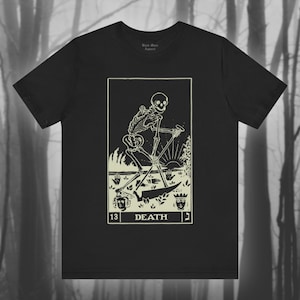 Death Tarot, Danse Macabre Shirt, Dance of Death T-shirt, Macabre Tshirt, Skeleton T shirt, Vintage Creepy Gothic Unisex Short Sleeve Tee